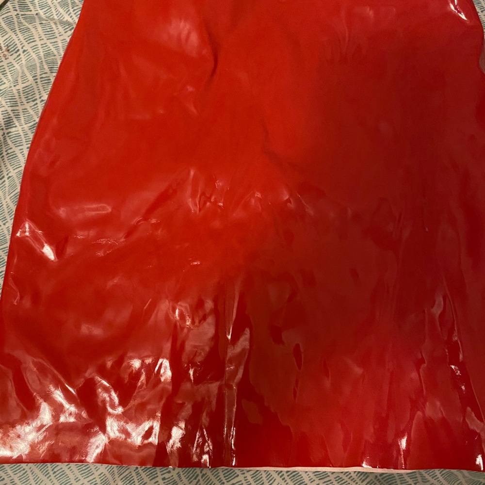 Red vinyl skirt